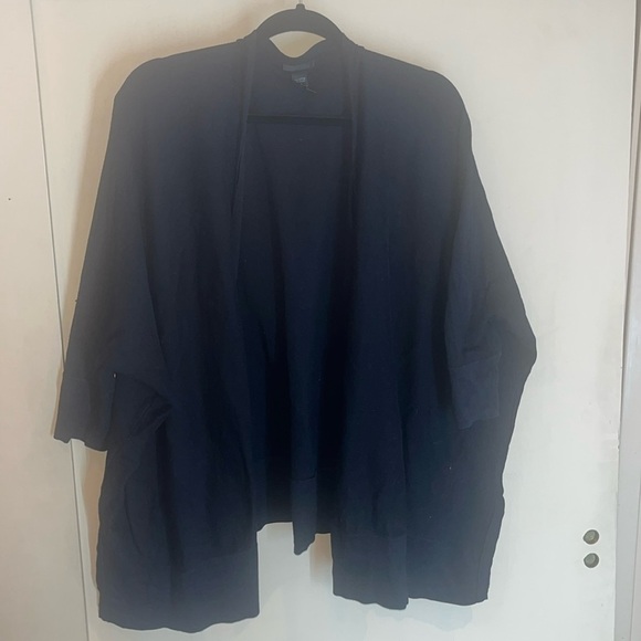 Only Mine Sweaters - Only Mine open shorty oversized black cotton blend cardigan size large